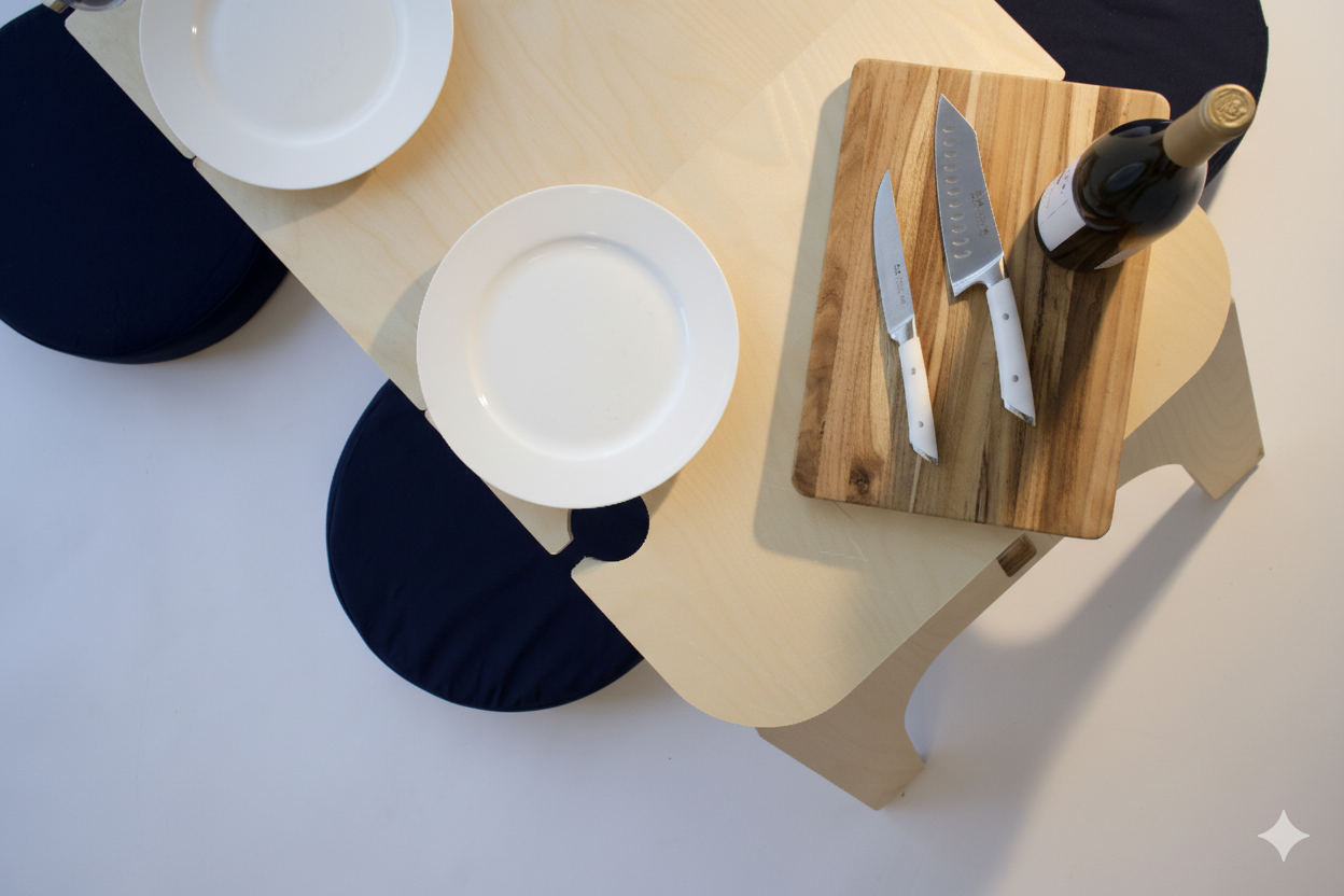 4-Seat Japanese-Style Folding Picnic Table